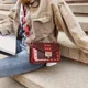 thumbnail image 4 of Bolsos cruzados de moda para mujer, bolso de hombro ancho de charol con remaches, bolso de mujer de tendencia con lentejuelas, bolso cuadrado pequeño multicapa para mujer, 4 of 5