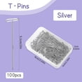 thumbnail image 3 of NOGIS 100Pcs T Pins, 2 inch Sewing Pins, Stainless Steel Wig Pins for Wigs, T-pins for Foam Head, Long Straight Pins for Sewing, Craft, Quilting and Blocking Knitting, Office, Decoration, 3 of 7