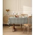 thumbnail image 3 of Fennco Styles Plaid Woven 100% Cotton Tablecloth with Pom Pom 56" W X 72" L - Green Table Cover for Winter Holiday Décor, Banquet, Family Gathering and Special Occasion, 3 of 6