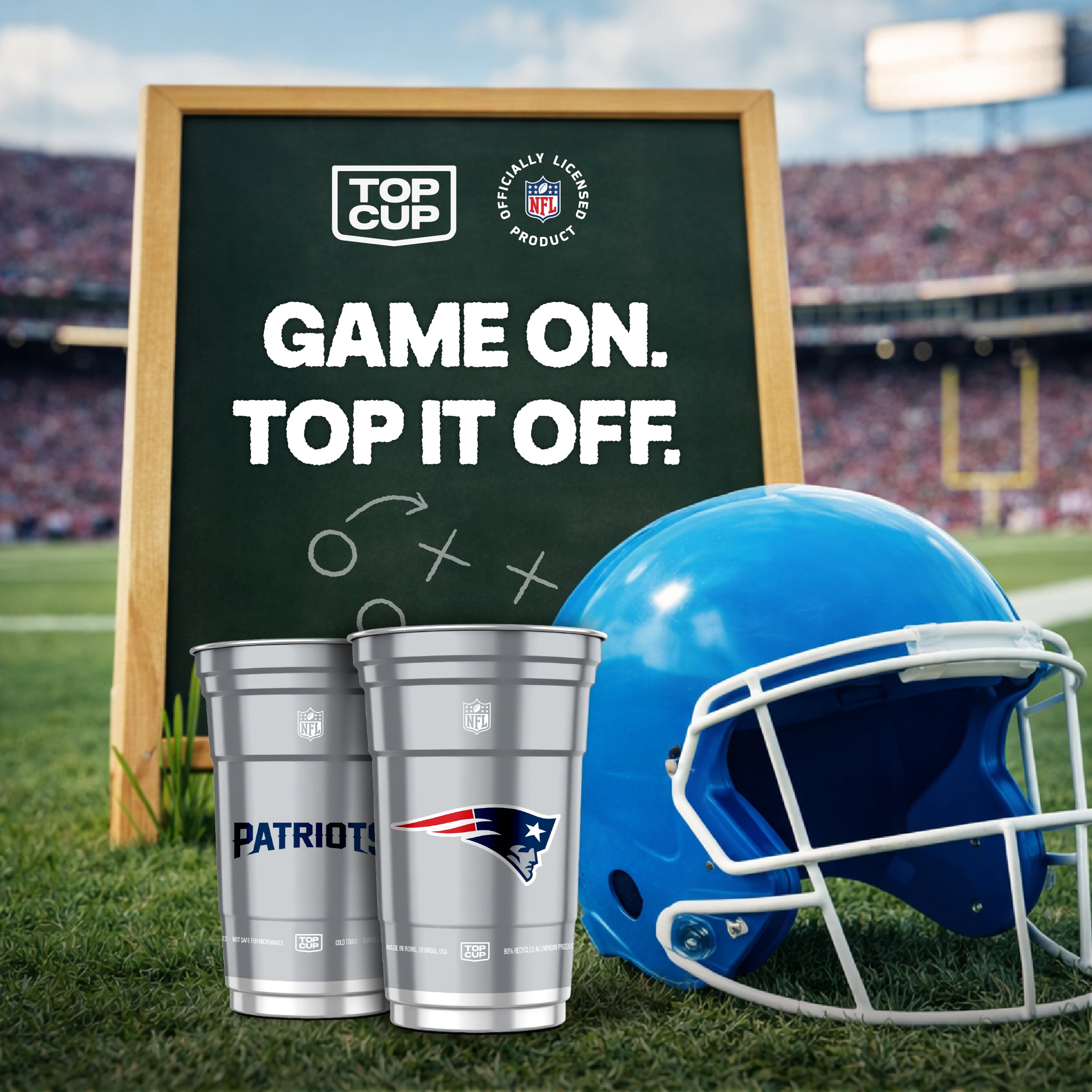 Top Cup NFL New England Patriots Aluminum Party Cups, 20oz, 10 count