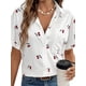 thumbnail image 2 of Blusa Informal de Corta con Cuello Abotonado y Estampado de para Mujer. M, 2 of 9