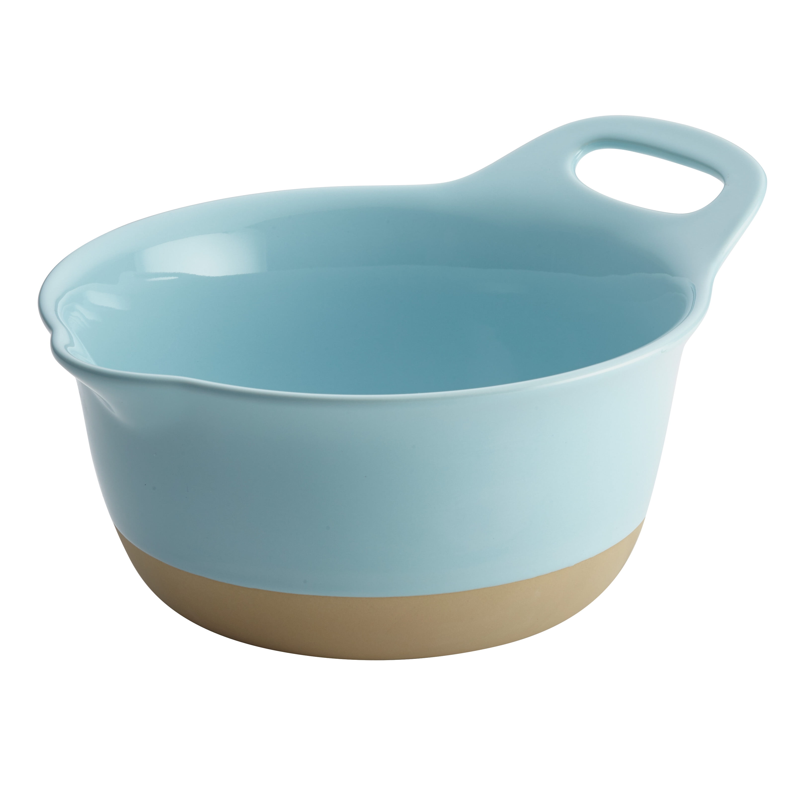 Rachael Ray Collection Ceramic Mixing Bowl Set, Light Blue, 3Quart