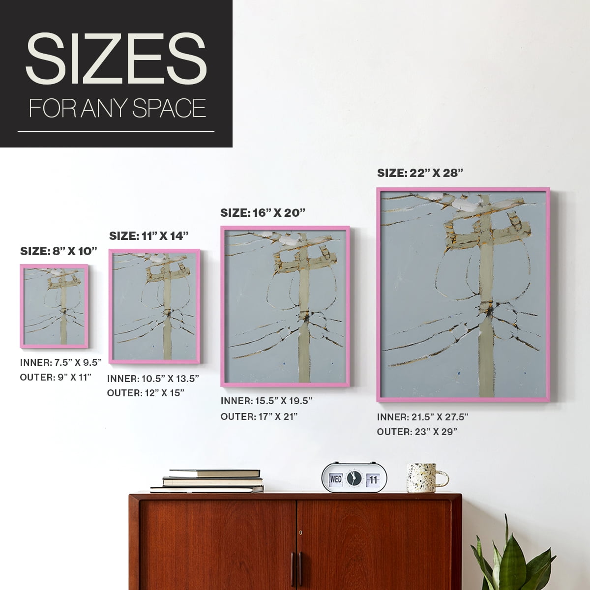 Wires V Framed Print - Solid Wood in Single Picture Frame Solid Wood 2 Framed Print