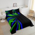 thumbnail image 4 of Erosebridal Blue Geometry Bedding Twin Comforter Set, Neon Abstract Down Comforter, Stripe Room Decor, Reversible 2pcs, 4 of 7