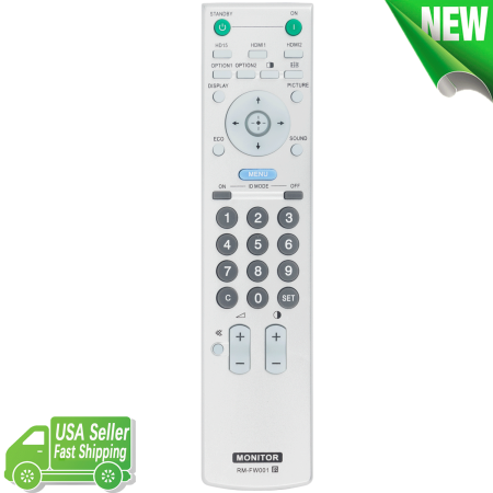 RM-FW001 Replace Remote Control for Sony MONITOR FWD-40LX2X FWD-32LX2F KLH-W32