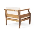 thumbnail image 5 of GDF Studio Bianca Outdoor Mid-Century Modern Acacia Wood Club Chair With Cushion, Set of 4, Teak and Cream, 5 of 11