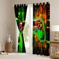 thumbnail image 3 of Manfei 3D Gamepad Blackout Curtains Set of 2 (52x84 Each),Gaming Gamer Window Curtains,Gradient Green Orange Curtains and Drapes For Boys Kids,Ultra Soft Home Decor, 3 of 6