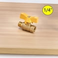 thumbnail image 2 of Válvula de bola de 1/4 de pulgada, válvula de cierre de flujo total, válvula de bola de latón de 1/4 de pulgada con manija de mariposa, 2 of 5