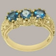 thumbnail image 2 of LBG British Made 9k Yellow Gold Natural London Blue Topaz Womens Promise Ring - 33 size options - Size 7, 2 of 6