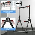 thumbnail image 6 of Wesfital Foldable Pull Up Bar Station, Adjustable Multifunction Power Tower Dip Bar Home Gym Strength Training Workout Equipment 700 LBS, 6 of 7