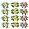 4 Pcs Candle Rings Wreaths Artificial Floral Wreaths With Green Leaves