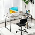 thumbnail image 2 of Costway 48'' Reversible L Shaped Computer Desk Home Office Table Adjustable Shelf Gray, 2 of 11