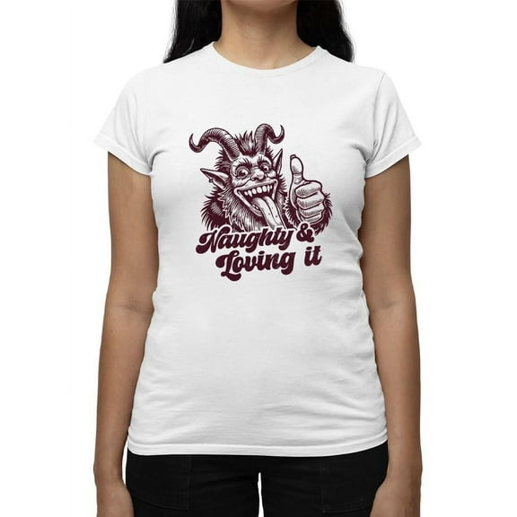 Naughty Krampus Humor Creepy Christmas Women's T-shirt