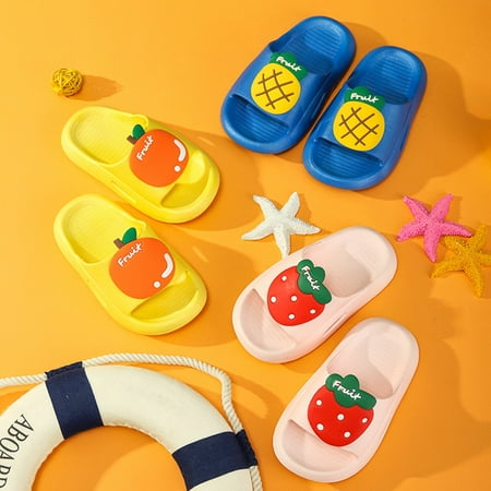 

Cathalem Warm And Tote Home Slippers For Children Kids Fruit Children Slippers Cartoon Soft Sole In Summer Kids Slippers Size 3 Yellow 3.5 Years