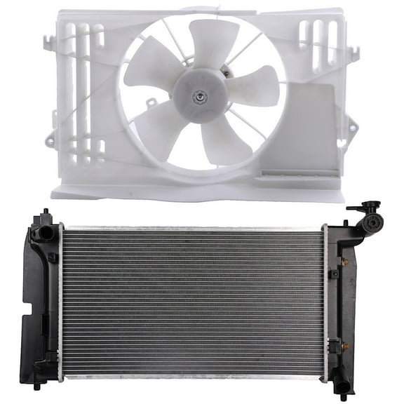 cciyu 2428 PA16/AT Radiator and 620-546 Cooling Fan Replacement for 2003-2008 for Pontiac for Vibe 2003-2008 for Toyota for Corolla 2003-2008 for Toyota for Matrix