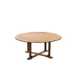 thumbnail image 2 of Grade-A Teak Dining Set: 3 Seater 4 Pc: 60" Round Table And 3 Leveb Stacking Arm Chairs Outdoor Patio WholesaleTeak #WMDSWVm, 2 of 4