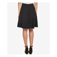 thumbnail image 2 of CECE Womens Black Zippered Textured Lined Above The Knee Wear To Work A-Line Skirt 2, 2 of 2
