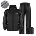 thumbnail image 2 of sususu Suit for Men Classic Fit,Lightweight Full Outdoor Cycling Rain Suit Separatable Jacket with Pants for Men All Weather Gear - Black, 2 of 6