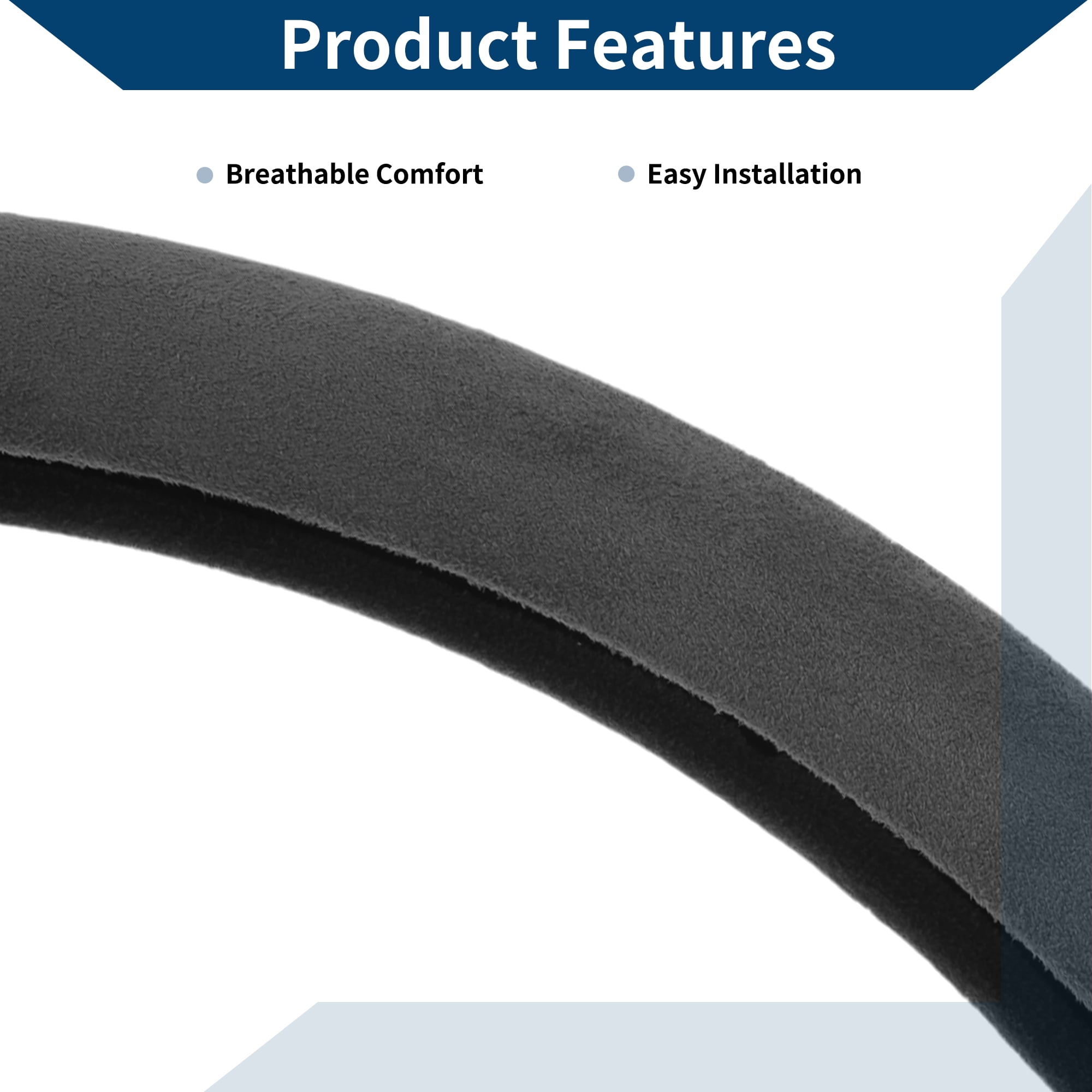 Unique Bargains PU Leather Steering Wheel Cover Black