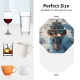 thumbnail image 6 of Honeii Cargo Ship At Sea Print Leather Coaster Set of 4, Ideal for Safeguarding Your Furniture from Drinks Spills and Effortless Cleanup-Octagon, 6 of 6