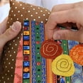 thumbnail image 3 of 5 Pcs/set Colored Printing Fabrics Ethnic Style Pattern Striped Bronzing Handmade Patchwork Set Soft Breathable Diy Printed Cloth, 3 of 6