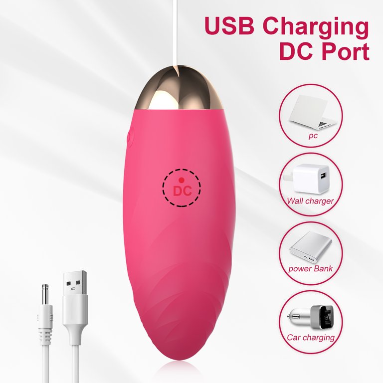 MonNn 10 Modes Strong Vibration Bullet Vibrator for G-Spot Stimulation, USB Remote  Control Wireless Vibrating Eggs Sex Toys for Women（Carmine）