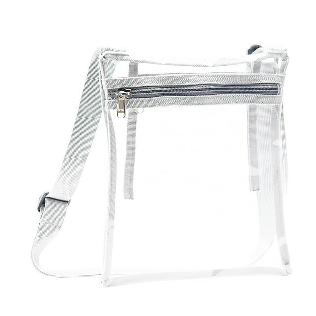 Transparent Messenger Bag Inner Pocket and Shoulder Strap Sports Events Music Festival Stadium Inspection-Free Bag Beach Bag