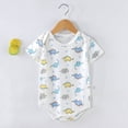 thumbnail image 2 of KPOPLK Summer Newborn Infant Boy Outfit Mamas Baby Boy Clothes Boy Oversized Romper Shirts Short Sleeve Onesie Size 6-9 Months,Light Blue, 2 of 5
