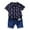 Dark Blue, variant on dmqupv Baby Boy Outfits Toddler Kids Baby Boy Short Sleeve Pattern Shirt Tops+ Denim Pants Set Grey,Size for 18-24 Months