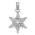 thumbnail image 3 of Diamond2Deal 14k White Gold Snowflake Pendant for Women (L- 0.72 inch, W- 0.47 inch), 3 of 6