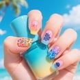 thumbnail image 5 of 4Pcs Nail Stamping Plates Set Summer Beach Hawaii Nail Art Stamper Templates Stainless Steel Nail Stencil Kit with Stamp and Spacer for Home Salon, 5 of 7