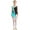 Blue Green, variant on renvena Kids Girls Sparkle Rhinestone Color Block Sleeveless Gymnastics Ballet Leotard Mesh Splice Skating Jumpsuit Red 16