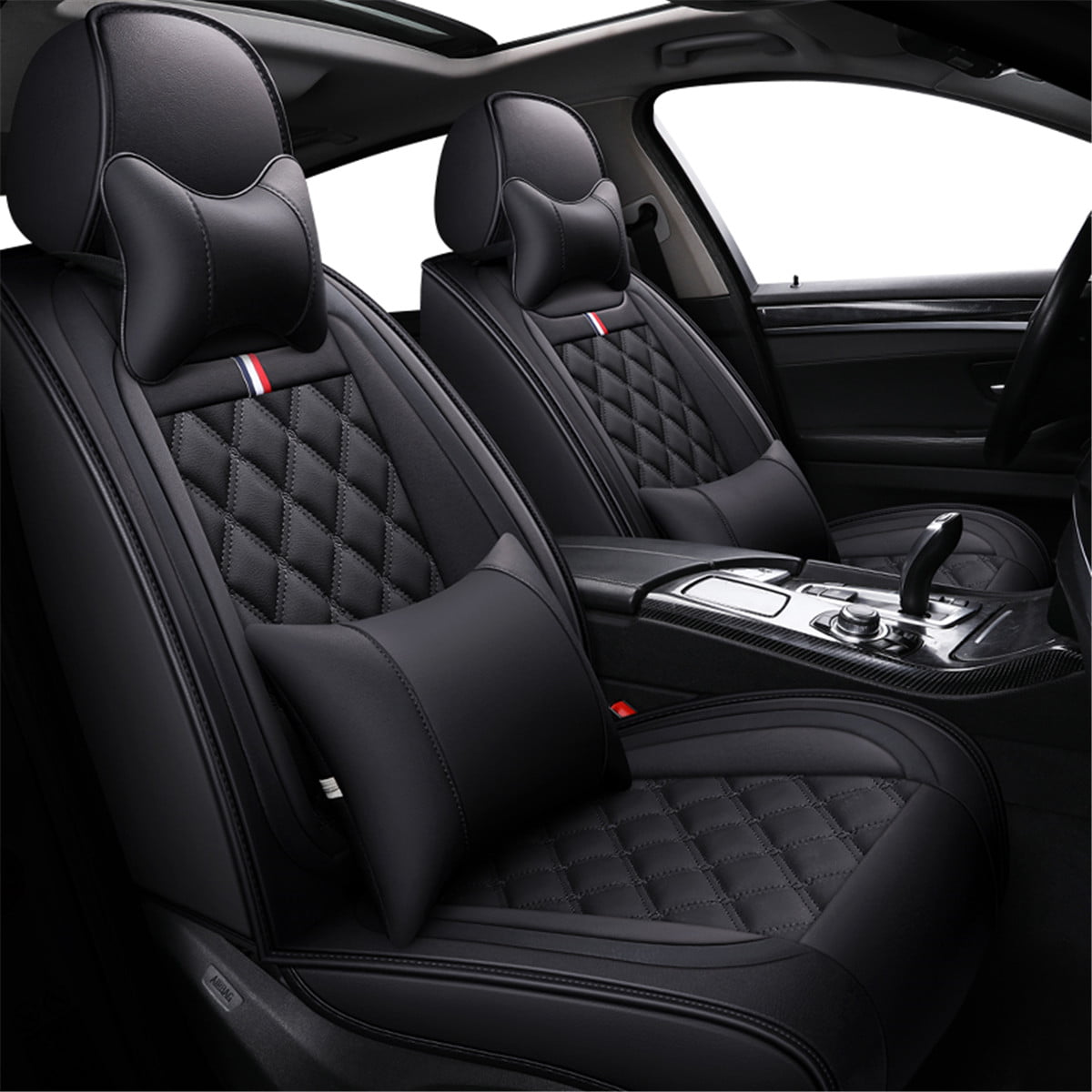 Car 5-Seat Covers Cushions Wear Resistant PU Leather Full Surrounded Breathable