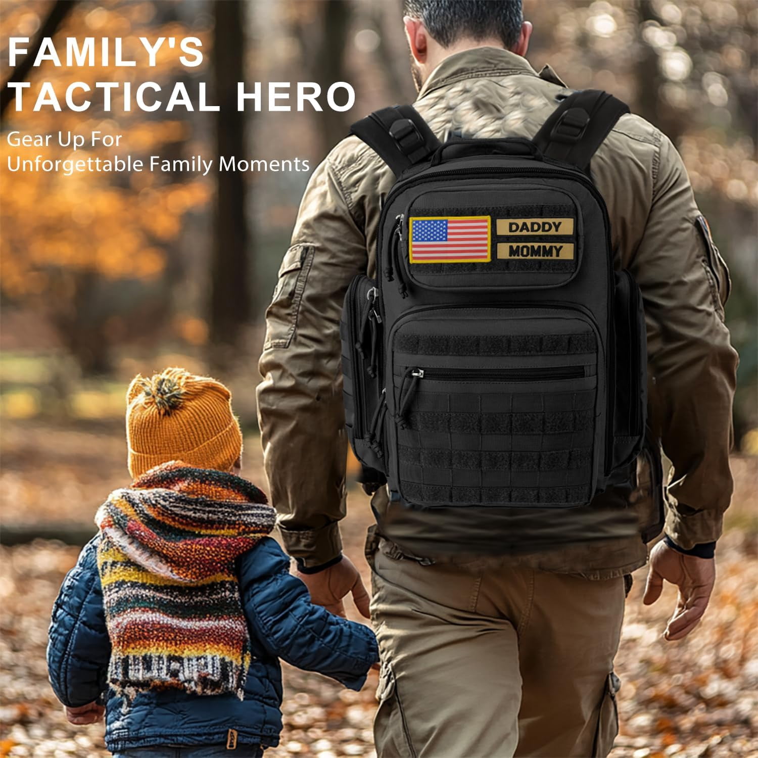 Miracol Diaper Bag Tactical for Dad: 40L Rugged Military-Style Dad Baby Backpack with 16+ Pockets - Water-Resistant 900D Fabric & MOLLE for Organized Travel Gear
