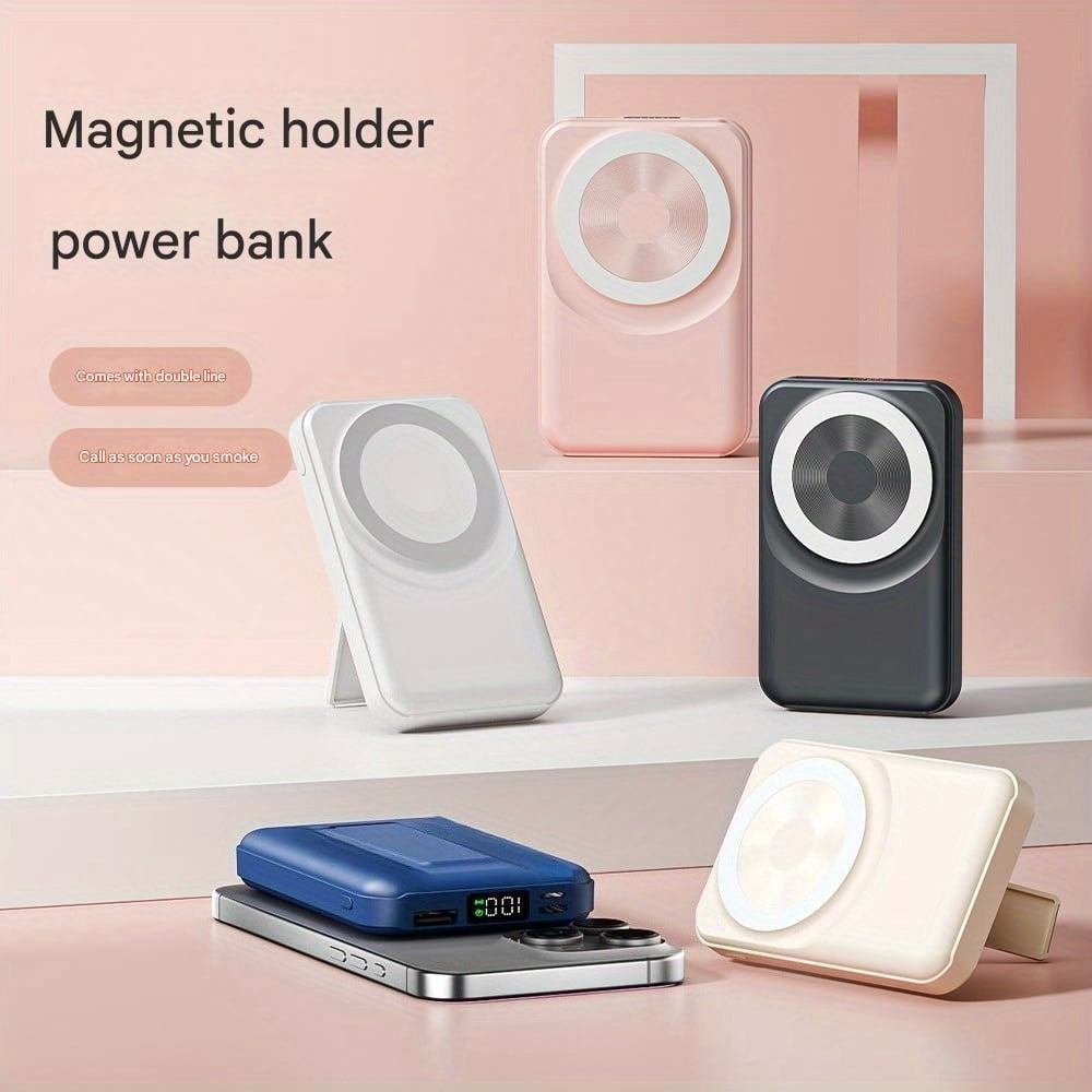 30000mAh Portable Power Bank with LED Display & Fast Charging, Includes Cables/Stand for iPhone/Android Phones, Digital Devices, Outdoor Emergency Battery Pack Gift