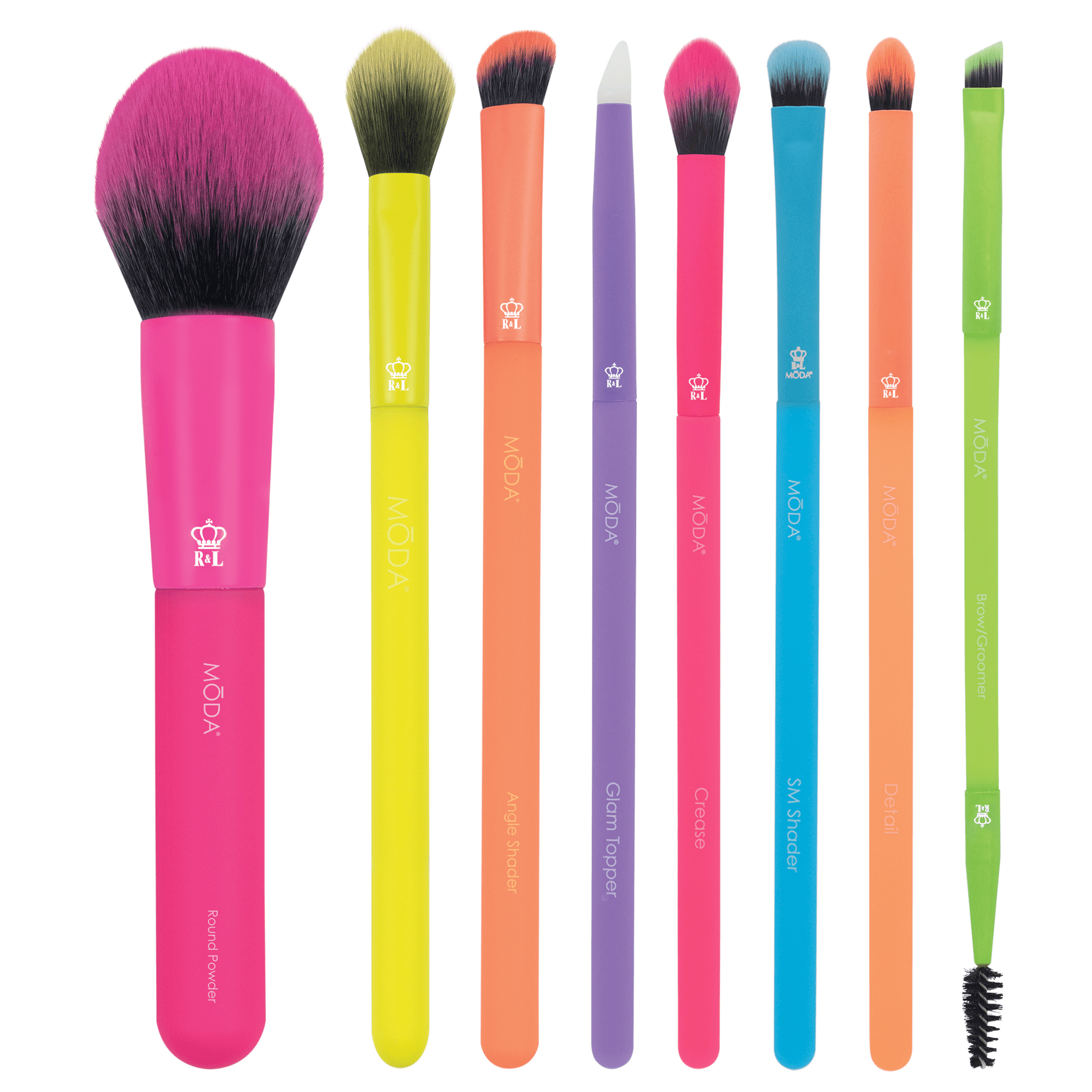 Moda Brush Totally Electric Full Face 8pc Makeup Brush Kit