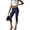 Dark Blue, variant on Yifymode Women's Low Rise Foldover Capri Yoga Leggings Y2K Slim Fit Stretchy Capri Pants Athletic Gym Lounge Pants,Black M