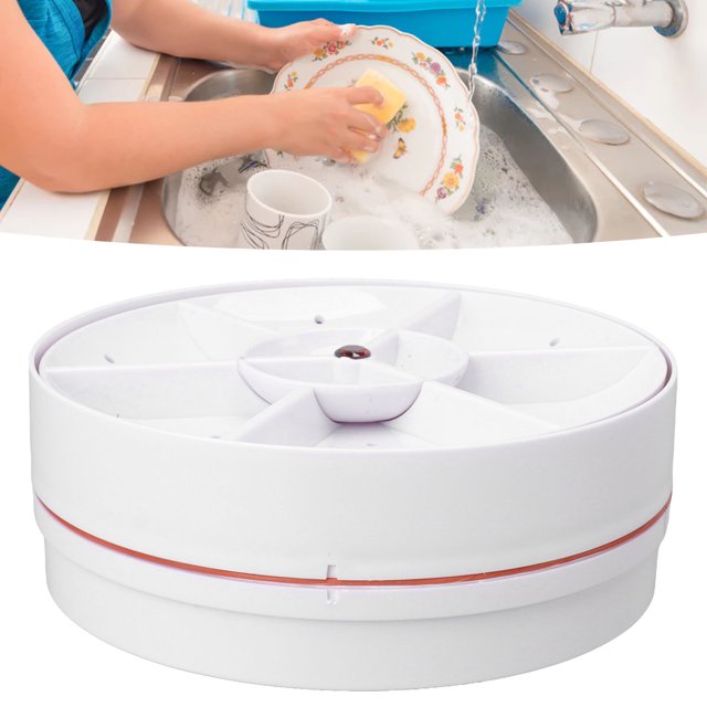 Portable Mini Dishwasher Compact Easy Carry Kitchen Travel Camping ABS DurableWhite