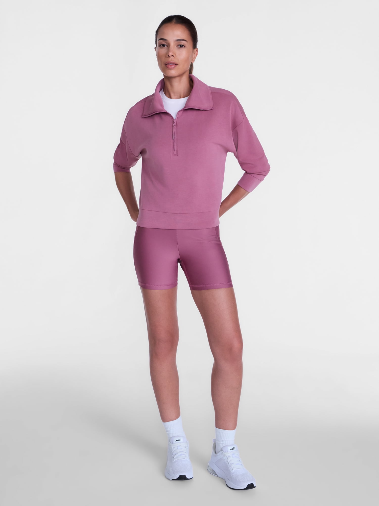 Avia Women's and Women's Plus Quarter-Zip ScubaKnit Pullover, Sizes XS-4X