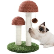 PAWZ Road 2 Mushrooms Cat Scratching Post 19 Sisal Claw Scratcher for Kittens and Small Cats, Brown