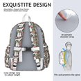 thumbnail image 5 of White Poodle Dog Hawaiian Floral Backpack for School,Cute School Bag,Schoolbag with Adjustable Shoulder Straps & Padded Back,13.4"x11"x4.7", 5 of 6