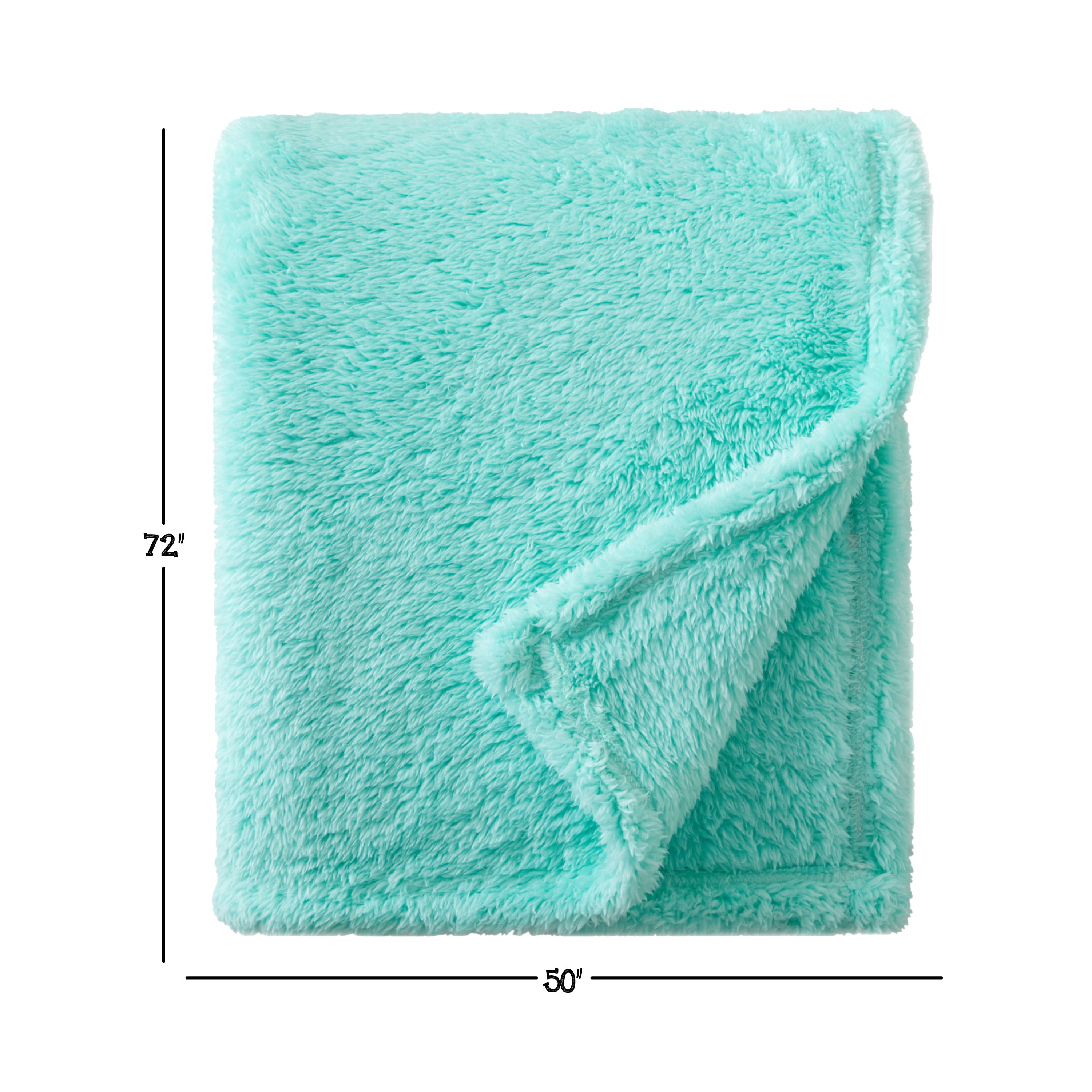 Your Zone Soft, Teal, Oversized, Fuzzy Throw Blanket for Kids, 72 x 50 inches