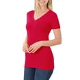 thumbnail image 4 of Niobe Clothing Womens V-Neck Cotton Short Sleeve Long T-Shirt Top, 4 of 7