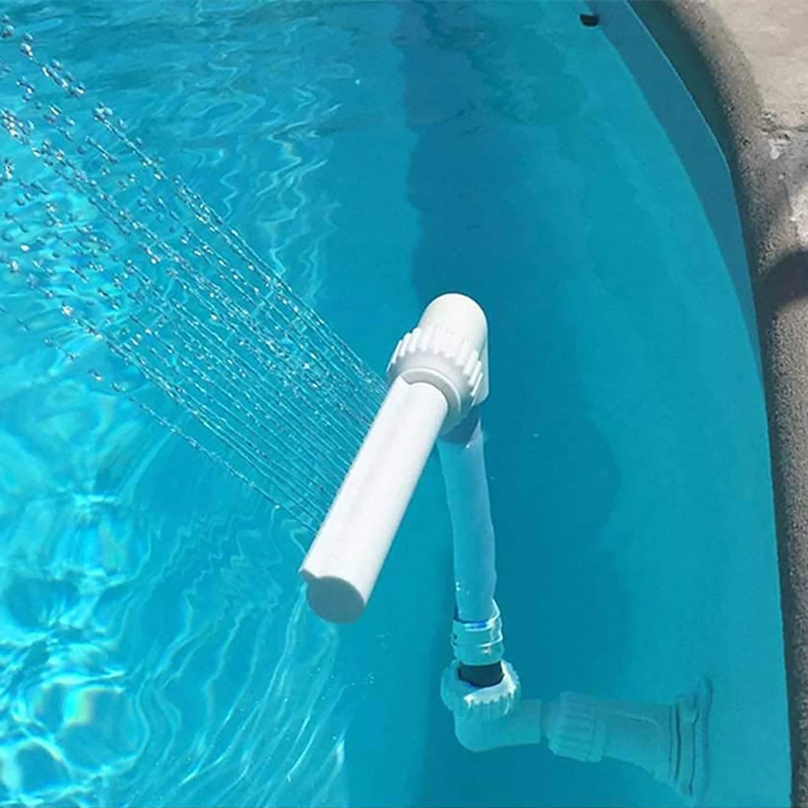 (Clearance) BNNG Pool Waterfall Spray Pond Fountain - Water Fun Sprinklers Above In Ground Swimming Pool Decoration Accessories, Adjustable Pool Aerator Cool Warm Water Temperatures Backyard Decor