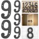 thumbnail image 4 of 5 Piezas Metal Número Digital Hierro Fundido Casa Signo Placa Puerta DIY Pared (9), 4 of 9
