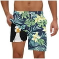 thumbnail image 2 of Jjayotai George Shorts Men Elastic Waist, Mens Swim Trunks with Compression Liner, Quick Dry Swimsuit Shorts with Cute Duck Print， Swimwear Shorts for Men, 2 of 5