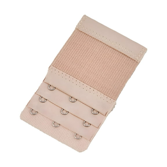 TELOLY Women's Bra Extenders 3 Hook/3 Row Elastic Stretchy Bra Extension Strap Beige