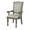 thumbnail image 2 of Furniture of America Alstroemeria Gray Faux Leather Dining Arm Chair (Set of 2), 2 of 8