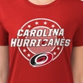 thumbnail image 3 of Women's G-III 4Her by Carl Banks Red Carolina Hurricanes Super-Slim Lightweight Pinstripe Circle Graphic T-Shirt, 3 of 3