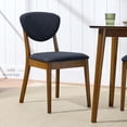 thumbnail image 6 of Best Choice Products 2-Piece Mid-Century Modern Wood & Upholstered Dining Chair Set - Walnut/Navy Blue, 6 of 8